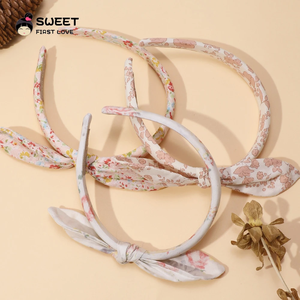 2024 New Print Style Rabbit Ear Hair Hoop Suit Children Baby Girl Hair Accessories Colorful Hair Clasp for Newborn Baby Items