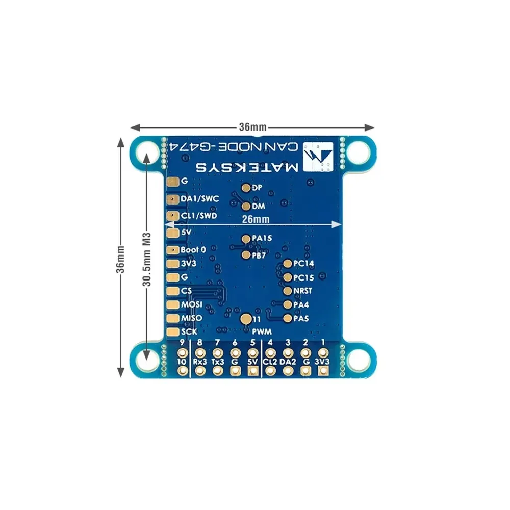DroMaSsMATEK AP_PERIPH CAN NODE CAN-G474 / CarCAN / FDCAN For RC Model Car