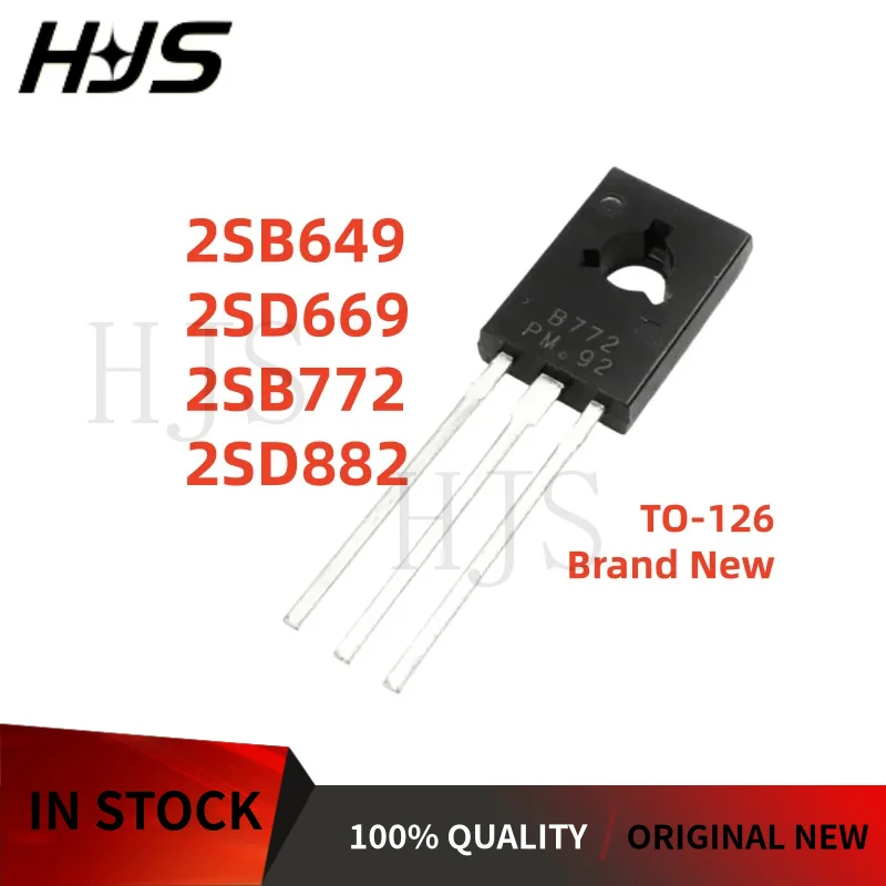 10Pcs/lot 2SB649 2SD669 2SB772 2SD882 2SD669A D669 B649 B772 D882 TO-126 Power Audio transistor NEW