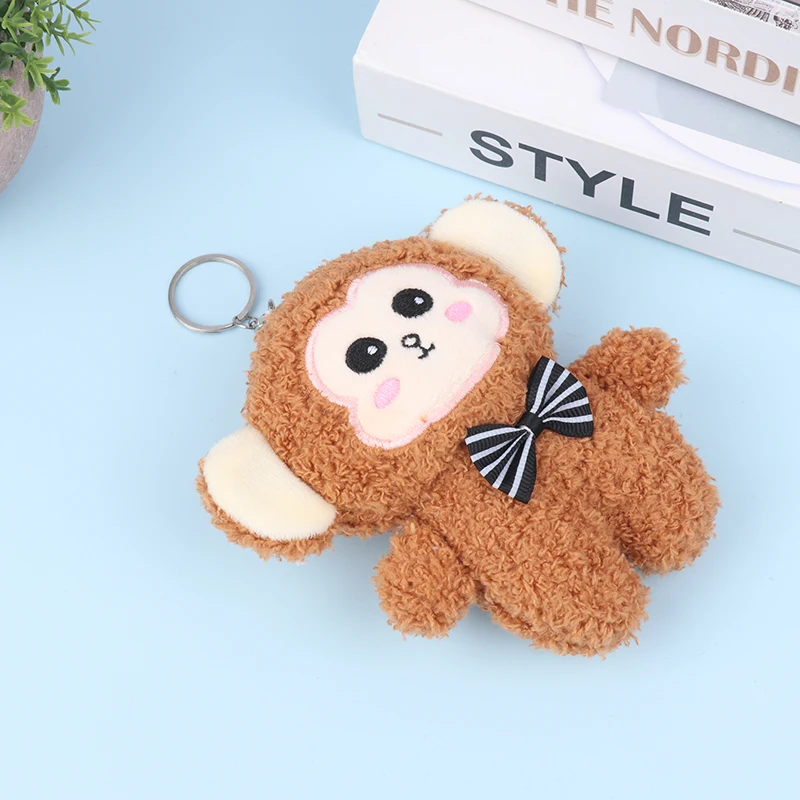 Kawaii Cartoon Aap Pluche Speelgoed Schattige Knuffel Dier Pop Sleutelhanger Pluche Pop Rugzak Hanger Voor Meisjes Geschenken