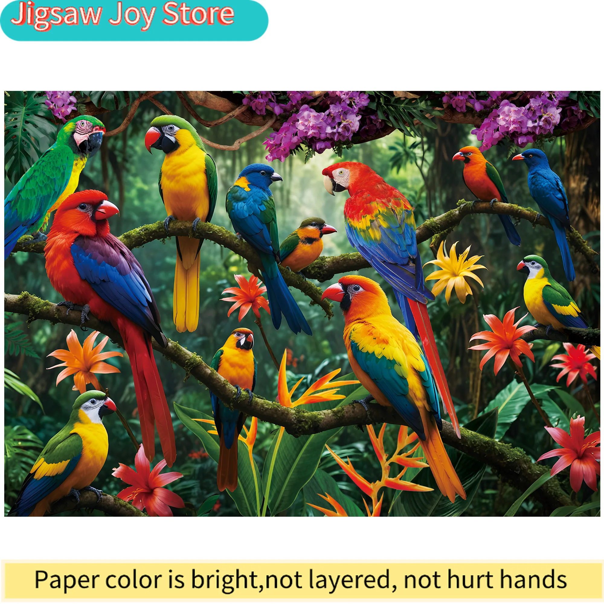 

Parrots in the Jungle 1000 Piece Jigsaw Puzzle For Adults Women Men Birthday Christmas Gifts For Thanksgiving Home Decoration
