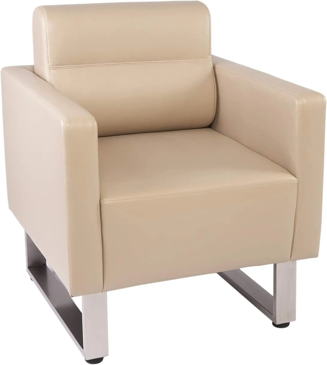 Luckyermore Waiting Room Chairs Office Guest Chairs Reception Chairs Leather Accent Chairs Soft Barrel Sofa Upholstered Club