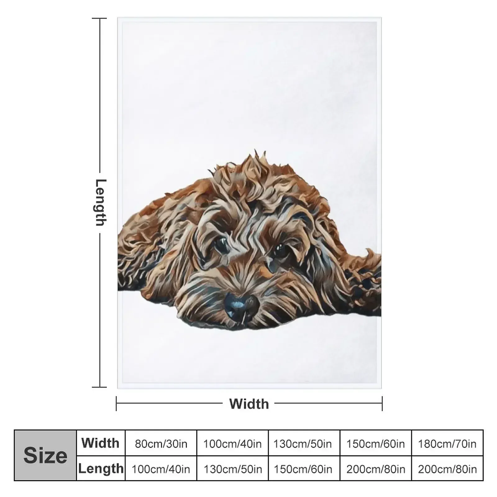 Chocolate/Brown Cockapoo - White Background Throw Blanket couch cozy soft plush fuzzy picnic outdoor blanket