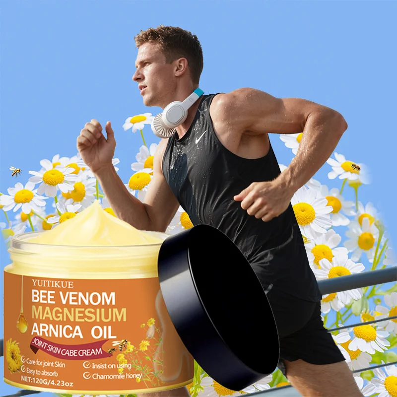 Crema para Articulaciones con Veneno de Abeja, Magnesio y Aceite de Árnica YUITIKUE, Hidrata Profundamente, Humecta la Piel de las Articulaciones, Fórmula Suave