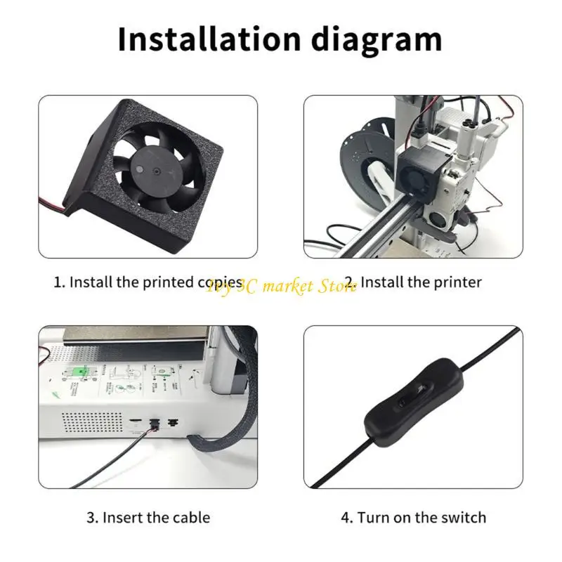 

D7YC 4CM Cooling Fan DC24V For Lab Printer Extruder Motor Enhances Cooling Providing Quiet and Efficient Operation