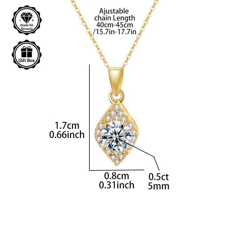 

Высококачественный gif LAMVOICE, ювелирные изделия для женщин, рождественский gif, колье из стерлингового серебра 925 пробы, колье с муассанитом 0,5 карата