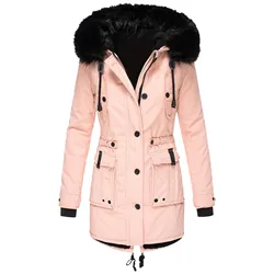 Women's Winter Jacket Warm Coat Jacket Outwear Faux Lined Trench Winter Hooded Pocket Thick Warm Womens Lightweight Coat