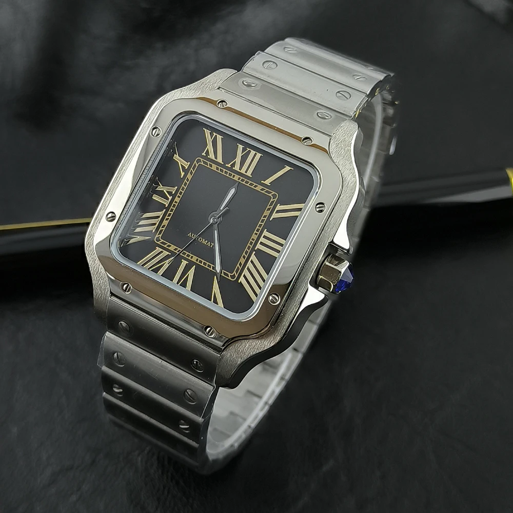 High quality NH35 watch stainless steel 38mm men's watch waterproof customized LOGO suitable for NH35 movement view 3