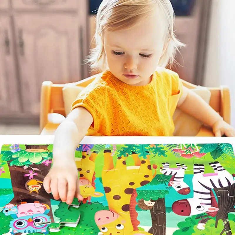 Floor Puzzle Wooden Puzzle Large Size For Kids Early Education 24 Pcs Toddler Puzzles For Preschool Children Learning