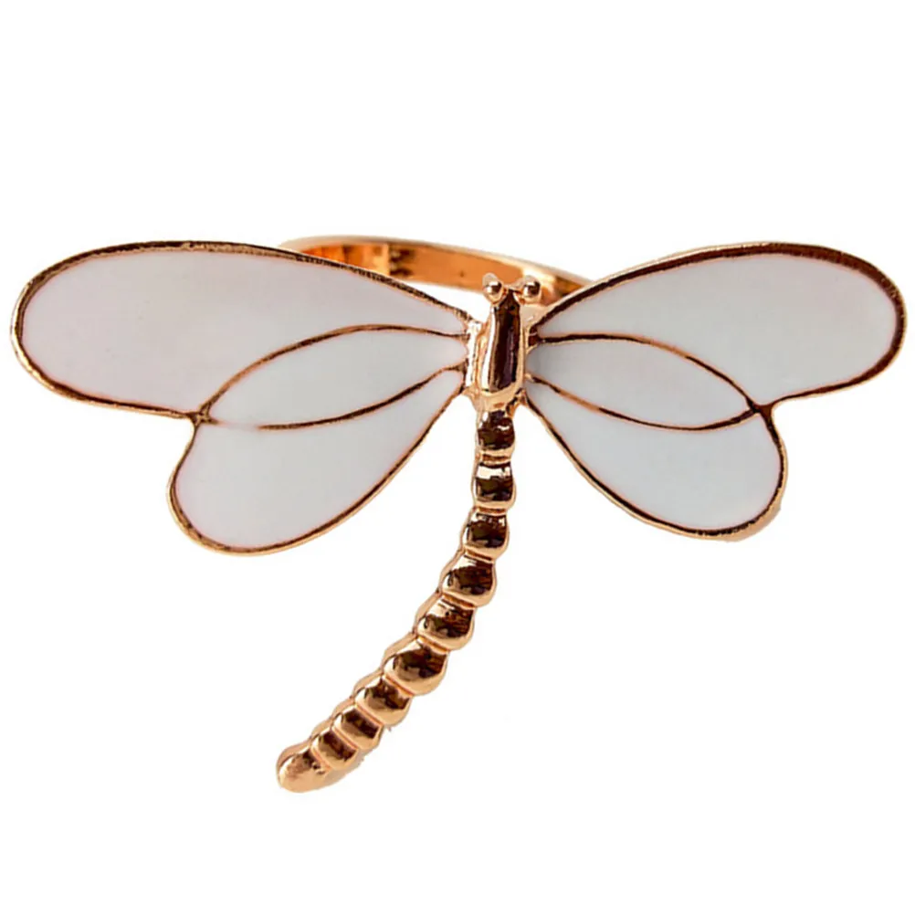 1Pcs Creative Dragonfly Shaped Napkin Rings Premium Metal Napkin Holders for Formal Casual Dining Wedding Party Christmas Table