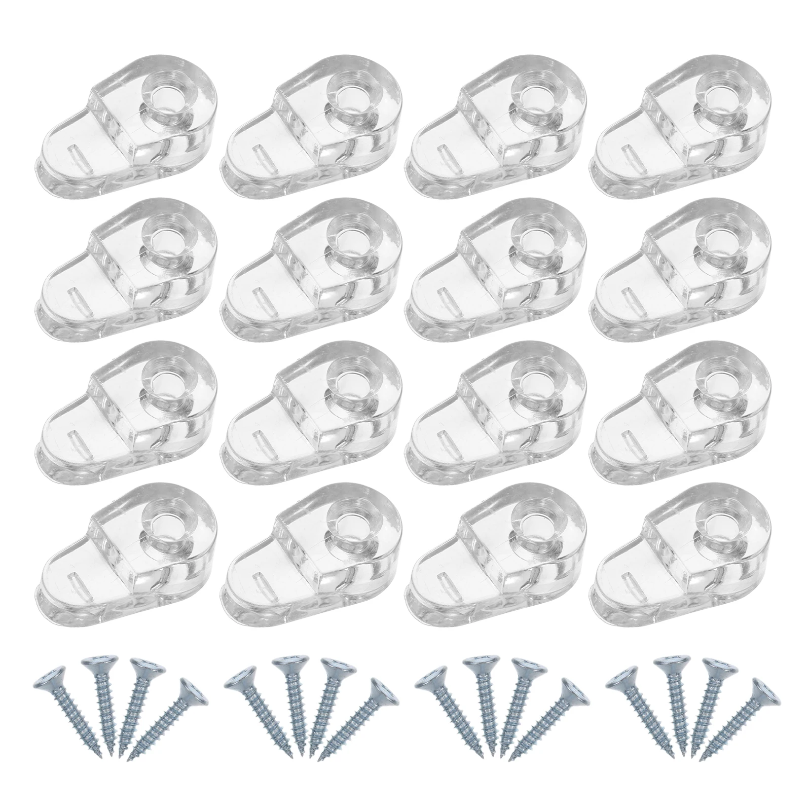 

30Pcs Glass Retainer Clips Wardrobe Bracket Glass Clips Mirror Retainer Cabinet Support Plastic Hardware Shelf Corner Holder