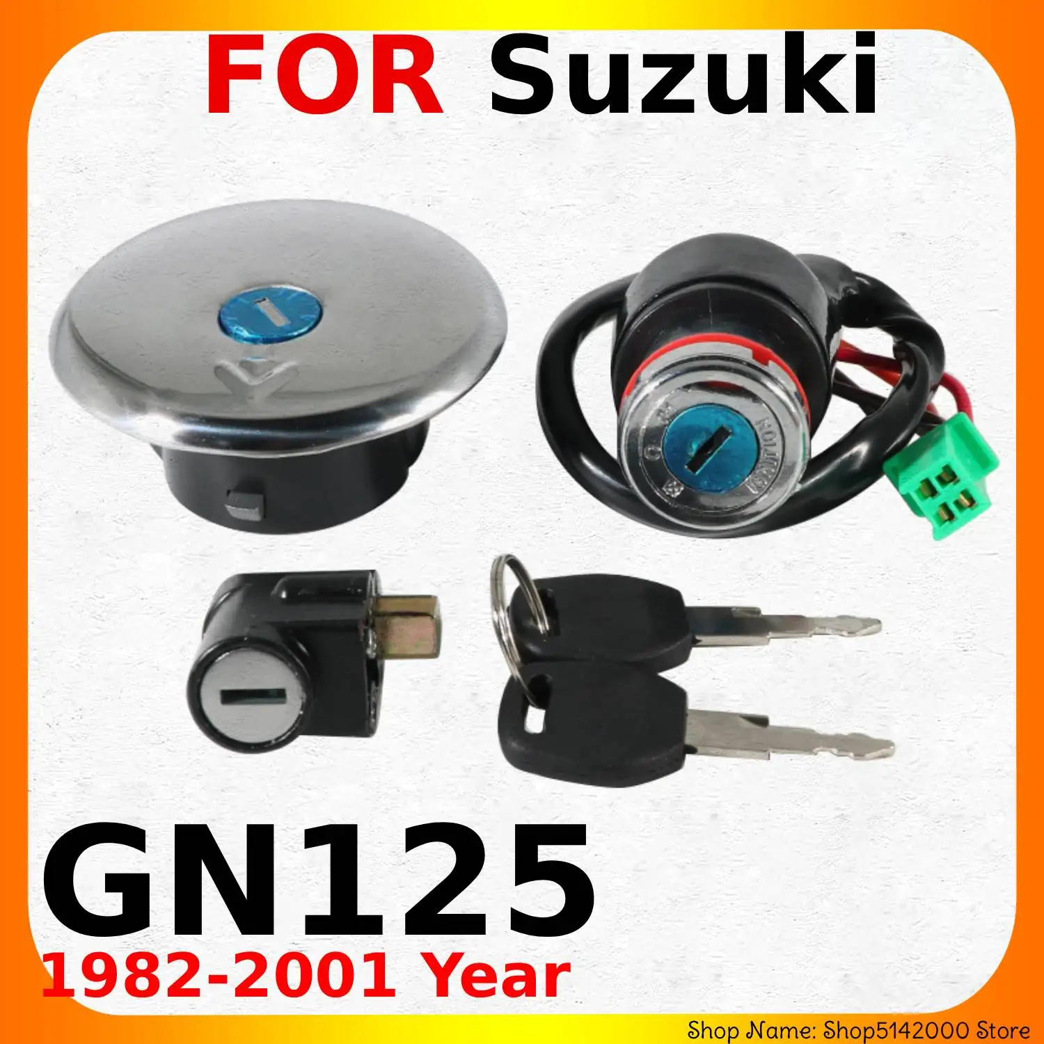 Interruptor de encendido de motocicleta, Kit de llave de bloqueo de asiento de tapa de Gas combustible para Suzuki GN125 GN 125, 1982, 1983, 1984-2001, suzuki gn125 Fuel tan