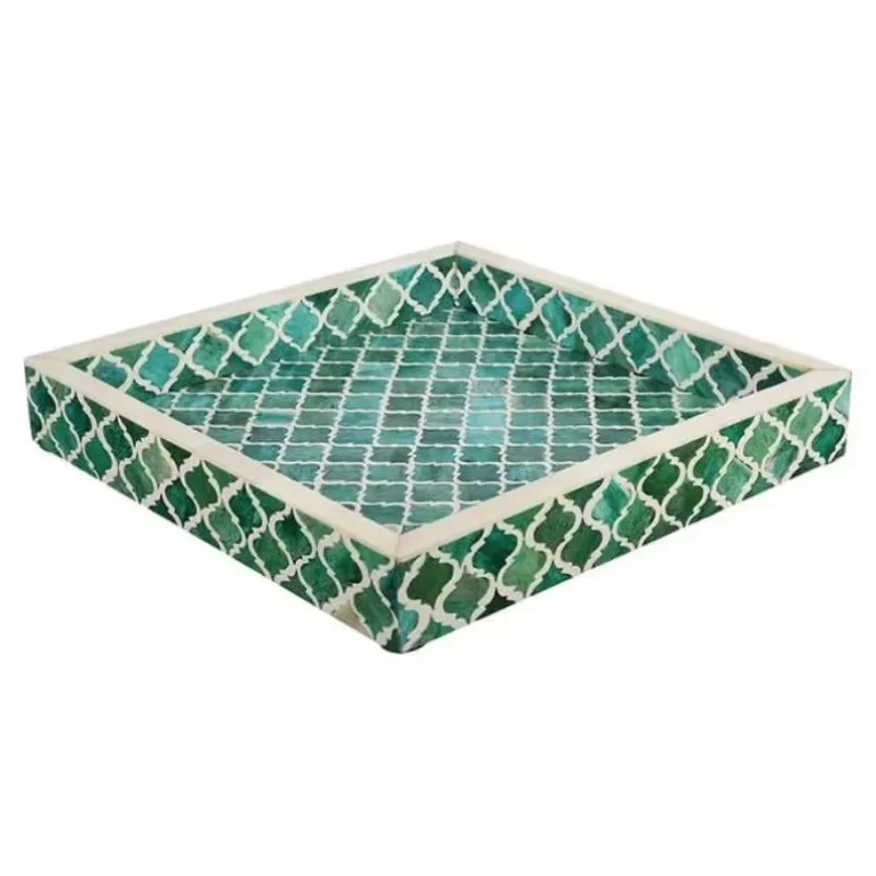 Wooden Bamboo Breakfast Tray New Design Bone Inlay Family Hotel Restaurant Kitchen