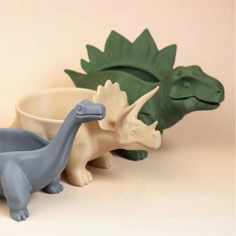 3D Printed Dinosaur Succulent Planter & Storage Jar Small Plants Pot with Drainage Hole Creative Home Office Desk Decor