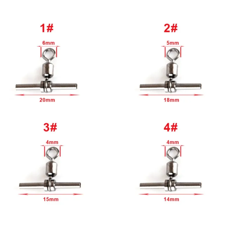 Émerillons à pression en acier inoxydable pour pêche à la carpe, connecteur solide, roulement à billes, accessoires de pêche, 100 pièces par lot