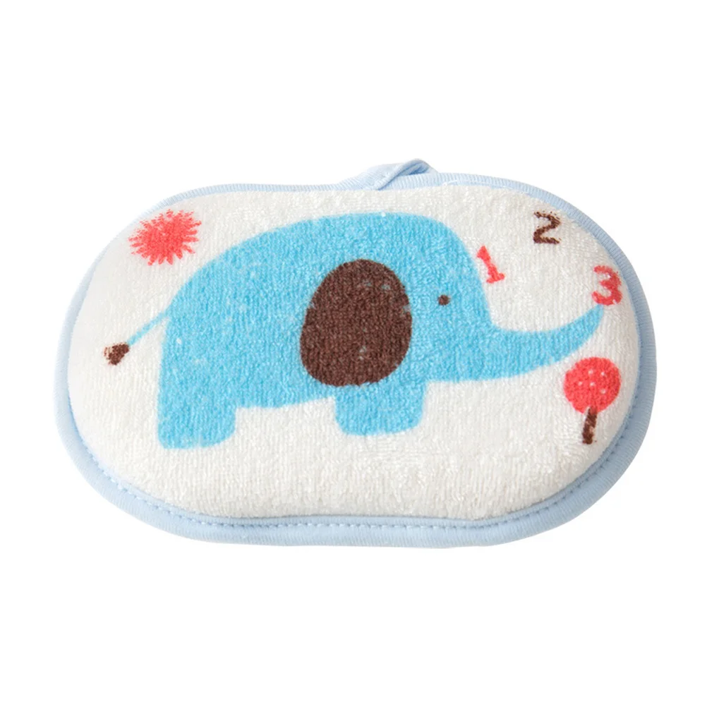 3 قطع من إسفنجة حمام الأطفال الكرتونية الناعمة المريحة، أزرق أصفر وردي، متين للاستخدام على المدى الطويل #3