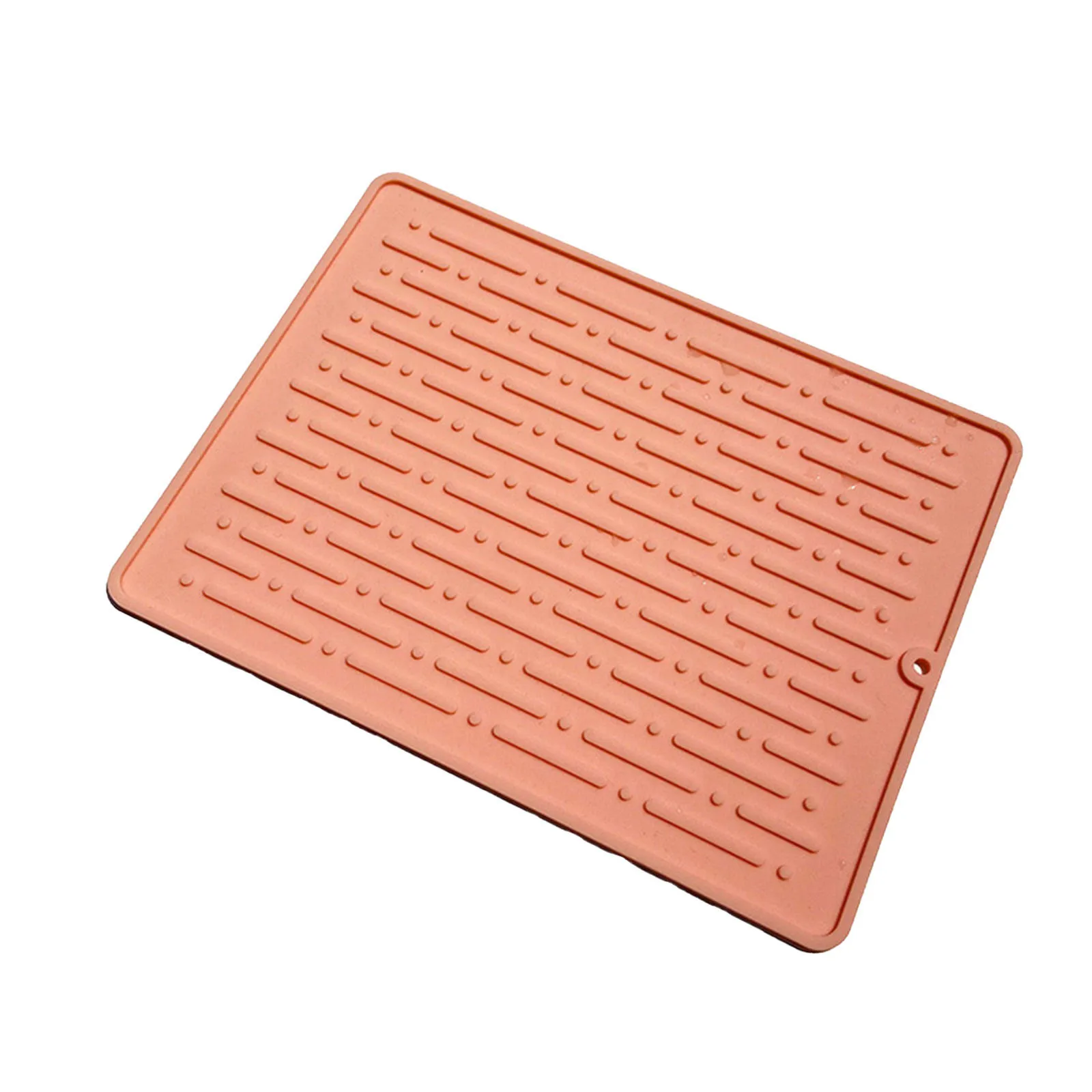 Silicone Dish Drying Mat Built in Drain Lip Hygienic Drying Pad Easy To Clean Tray Protects Surfaces Prevents Water Build Up