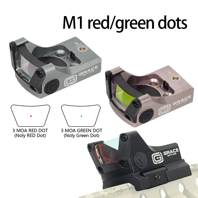 Tactical Grace Optics M1 Green Red Dot Sight Reflex Scope For Pistol Glock 17 19 With 1913 Mount Hunting Riflescope