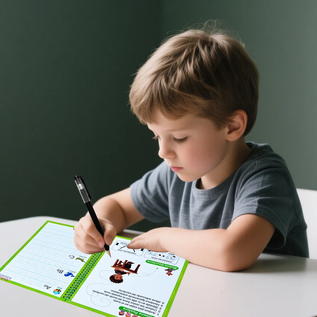 كتاب تمرينات الكتابة اليدوية الإسبانية القابلة للتكرار، أداة مساعدة للكتابة اليدوية. ضروري لرياض الأطفال #6