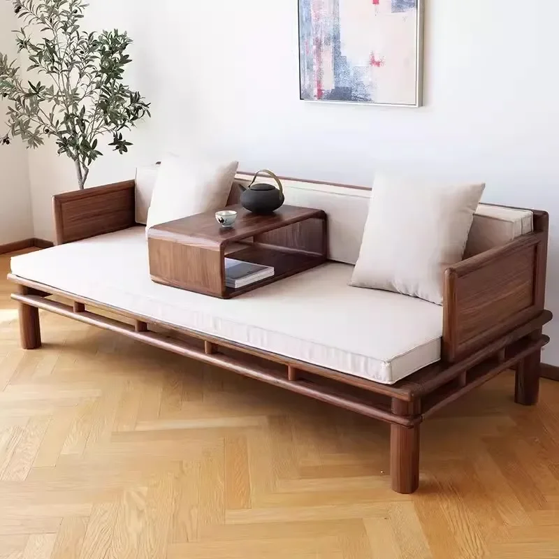 North American black walnut Arhat bed cherry wood living room multi-functional pull-out retractable Arhat sofa