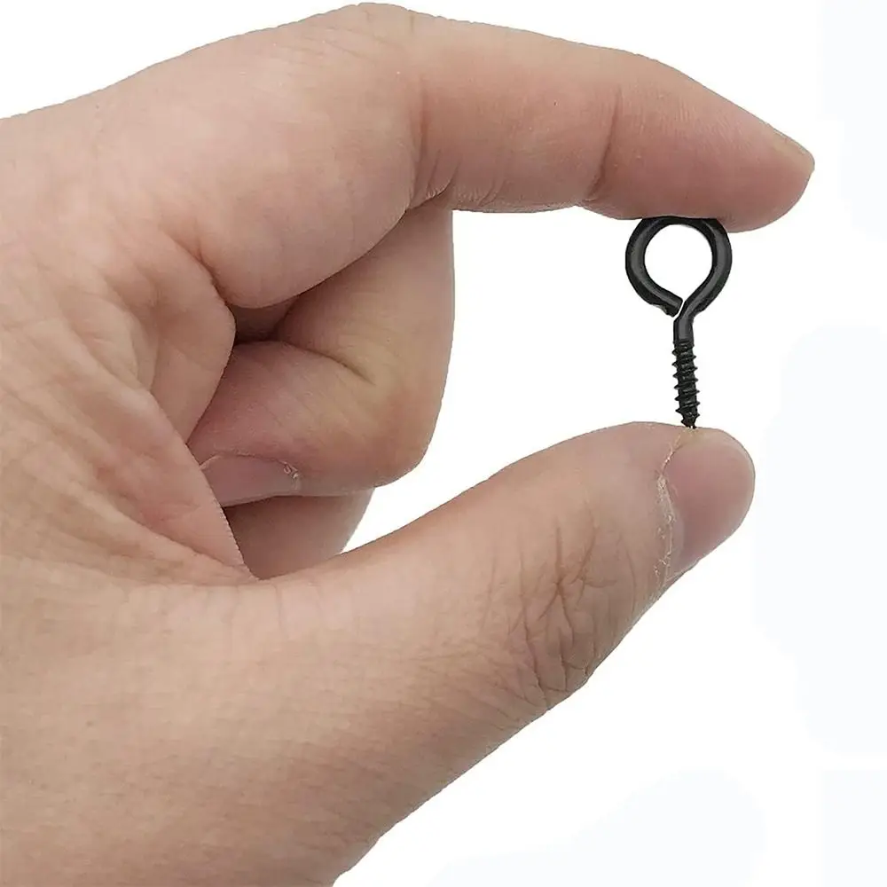 50Pcs Black 1\'\' Screw Eyes Durable Metal Zinc Plated Metal Eye Hook Self Tapping Eyelet Screws Indoor & Outdoor Hanging
