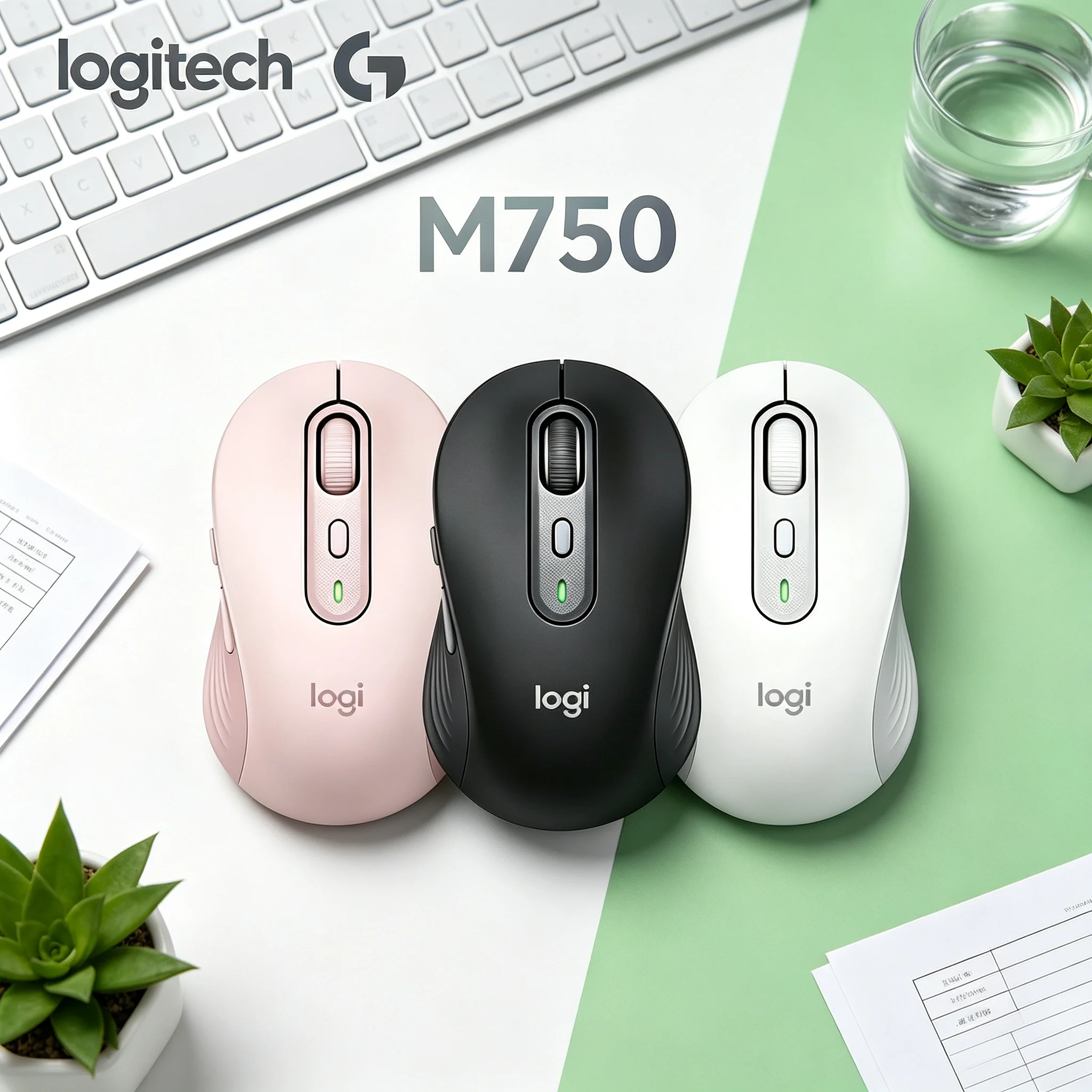 Comfort‑Focused Logitech M750 Dual‑Mode Bluetooth Mouse Low Noise Operation Long Standby Time Mice For Office Document Processin