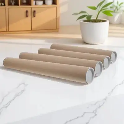 4 قطعة أنابيب بريد ورق الكرافت أنابيب شحن مستديرة شديدة التحمل قبعات آمنة أنبوب مخطط المستندات