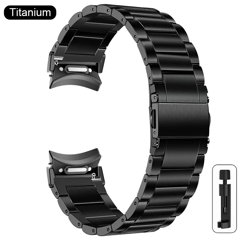 

Ремешок титановый без зазора для Samsung Galaxy Watch 6 5 4 40 мм 44 мм, классический браслет для наручных часов 5Pro 45 мм, быстрая установка, 42 46