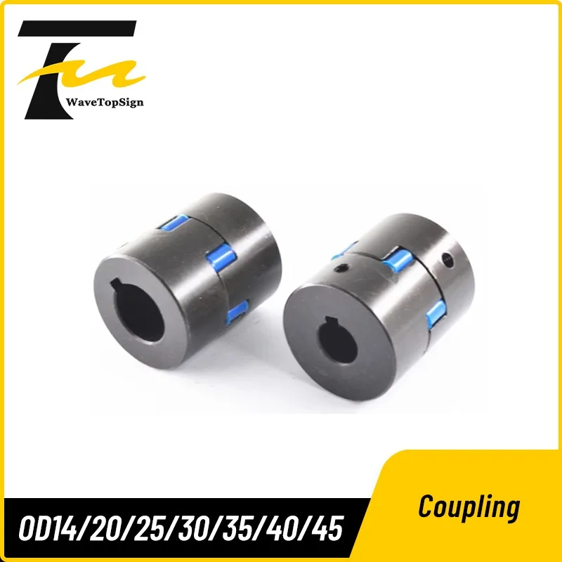 L-Type Three Jaws Coupler D20 L25 BW Aluminum Plum Flexible Spider Coupling Motor Shaft Joint with Rubber Pad for 3D Printer CNC