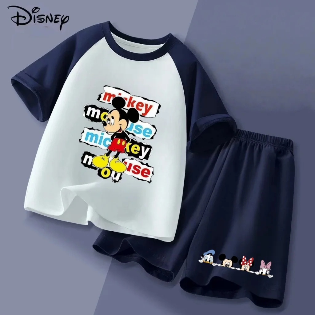 

Summer Baby Boy Clothes Set Kid Girls Disney Mickey Printed T-shirts and Shorts 2PCS Suit Children Cotton Short Sleeve Outfits