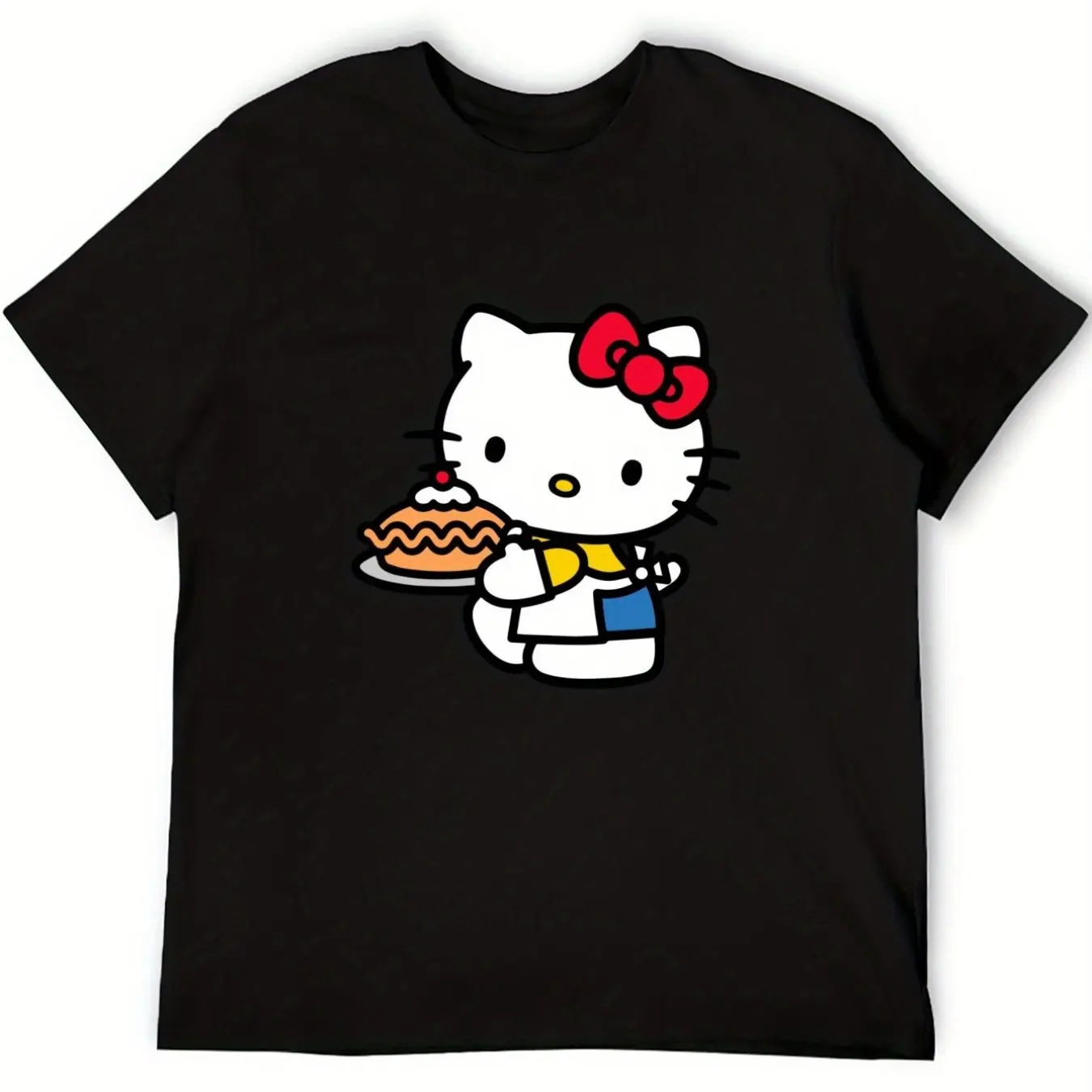 

Hello Kitty Graphic Printing Summer Autumn Winter Cotton Men's and Women's T-Shirts Short Sleeves Luxury Outdoor Sports Brand