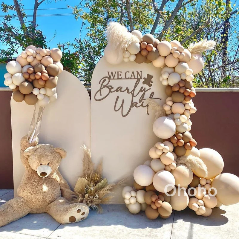 Cream Coffee Brown Beige Balloons Garland Arch Kit Baby Shower Boy Baptism Christening Kids Birthday Party Decoration Wedding