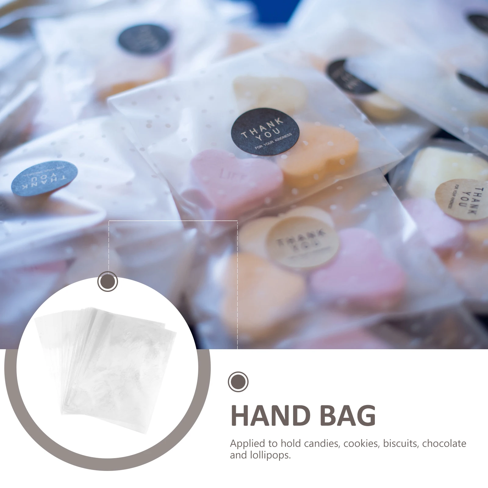 

100pcs Clear OPP Bags Ties Transparent Candy Treat Cellphone Dustproof Food Storage Gift Packaging Box