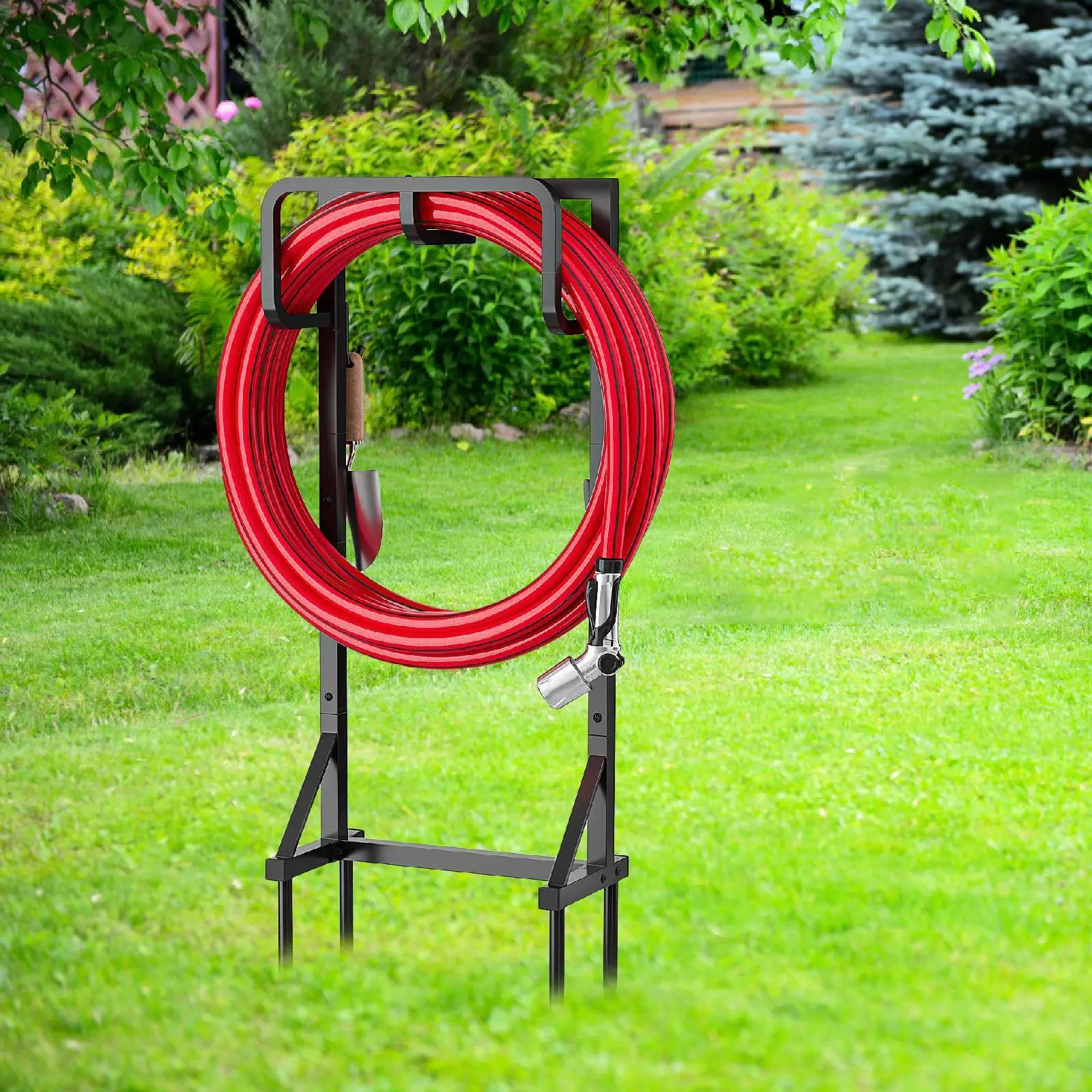 

Garden Hose Holder Portable Decorative Detachable Multifunction Bracket Reinforced Hose Stand for Lawn Outside Farm Outdoor Yard