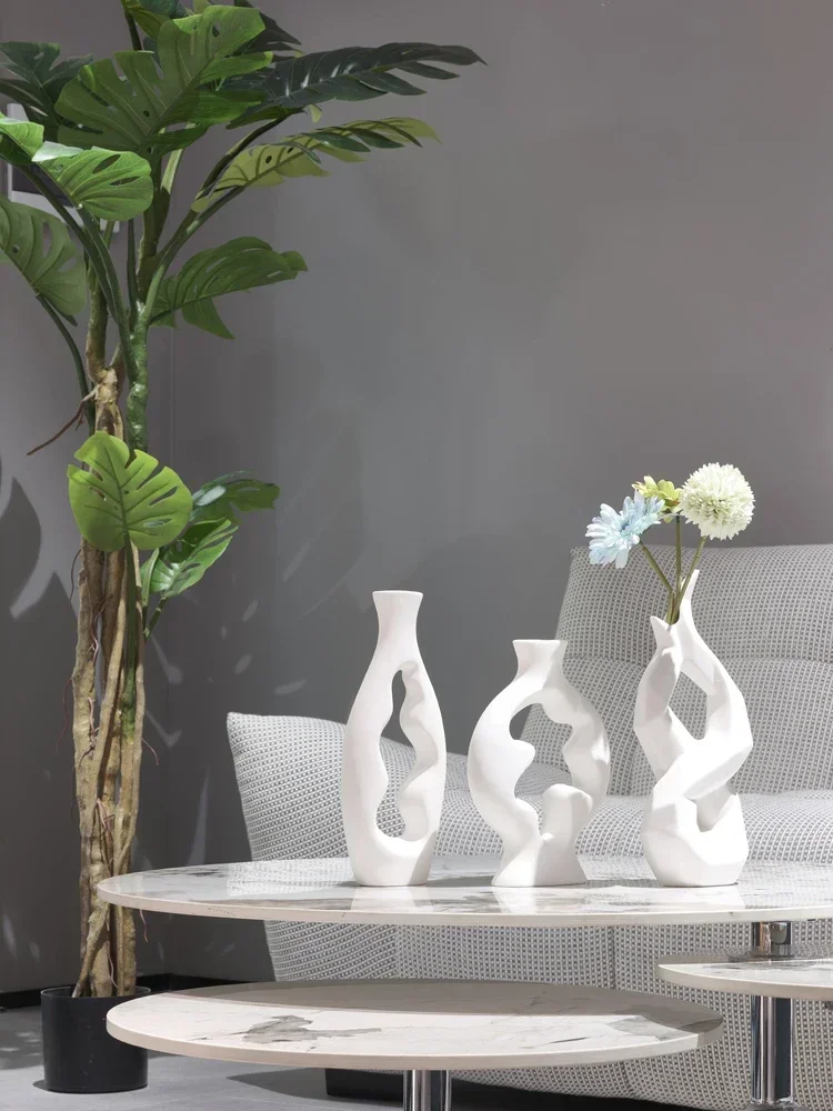 

Reading path ins white creative Nordic ceramic vase decoration dried flower living room flower arrangement ornaments desktop