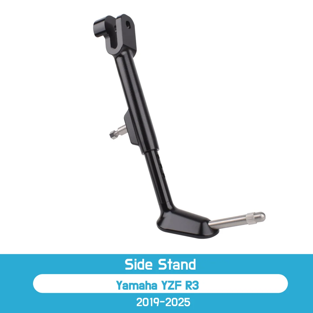 

For Yamaha YZF R3 2019-2025 Adjustable Kickstand Side Stand Support YZF-R3 R 3 Motorcycle Aluminum Parking Stand Accessories