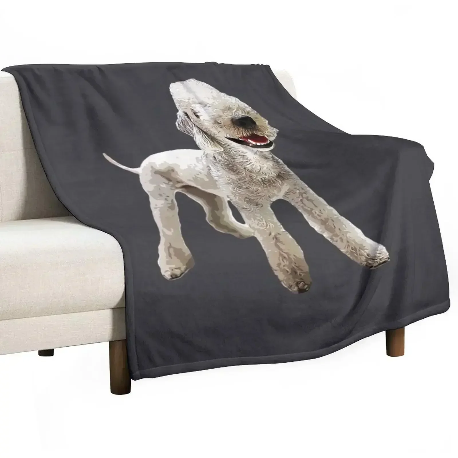 

Bedlington Terrier Throw Blanket Travel Size Cozy Blanket for Plane Train
