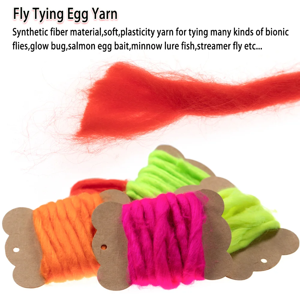 Vampfly FlyTying Egg Yarn Synthetic Fibers For Baitfish Lure Trout Samlon Glow Bug Minnow Fish Streamer Flies Fly Tying Material