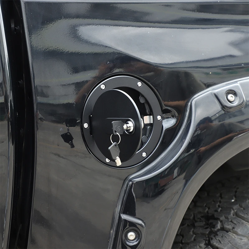 

For 2007-2021 Toyota Tundra Aluminum alloy Fuel tank cover anti-theft lock cover Car Exterior Styling Decorative Accessories