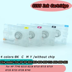 1 set For HP 952 953 954 955 711 932 950 951 CISS Ink Cartridge No Chip for HP 7740 8210 8218 8710 8715 8719 8720 8725 8728 8740