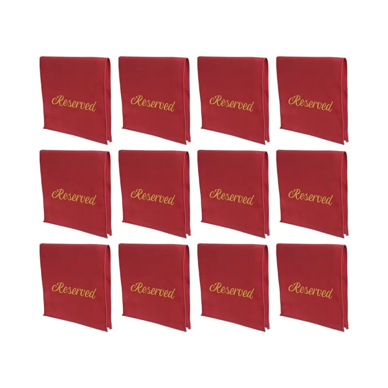 Hot Selling-Reserved Signs For Church Pews–22 Inch, 12 Pieces Reserved Seating Signs For Chairs, Cloth Placeholder For Restauran