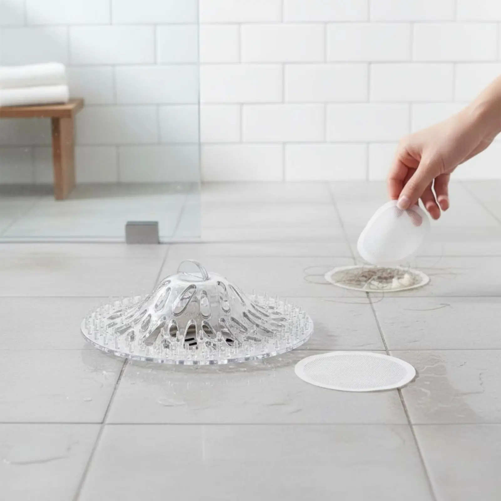 

10 Pieces Disposable Floor Drain Strainer Hands-Unrestricted Disposal Shower Drain Hair Catcher for Laundry Room