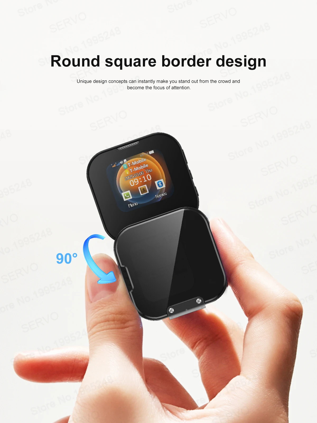 SERVO I19 ROTATE Touch Screen Mini Mobile Phone 2G 2SIM Magic Voice Bluetooth Dial FM Radio 90° Rotating Small Feature Cellphone