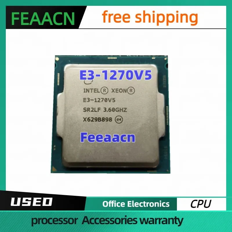 Processador Intel E3-1270V5 Quad-Core, 3,60 GHz, 8MB, E3-1270 V5, DDR4, 2133MHz, DDR3L, 1600MHz, E3 1270 V5, FCLGA1151, TPD 80W