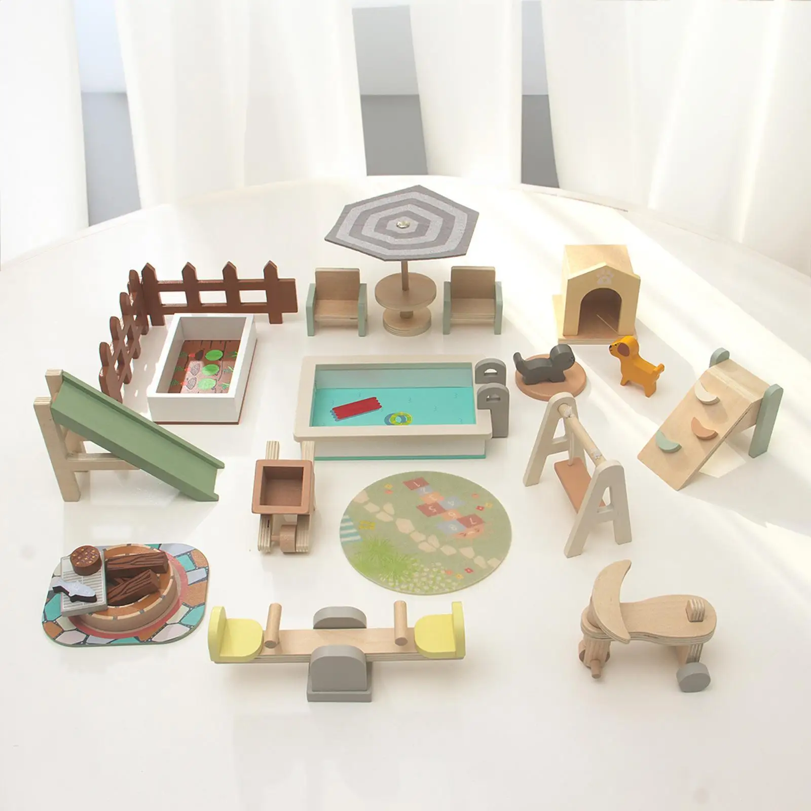 

Wooden Dollhouse Furniture Mini Furniture Model for Kids Boys Girls Ages 3+
