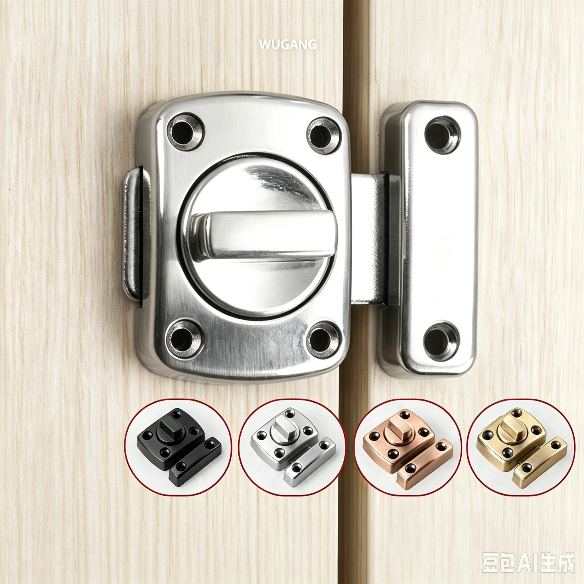 Surface Mount Rotating Door Latch Zinc Alloy Anti‑Theft Lock, Safety Bolt for Wooden Door Window Cabinet Gate Hardware