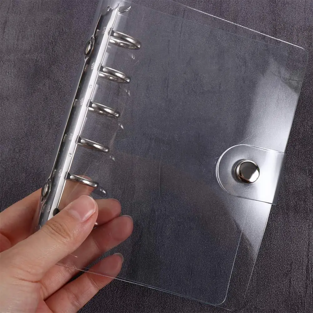 Office Supplies School Transparent Clip File Plastic Planner Loose Leaf Ring Notebook Binder