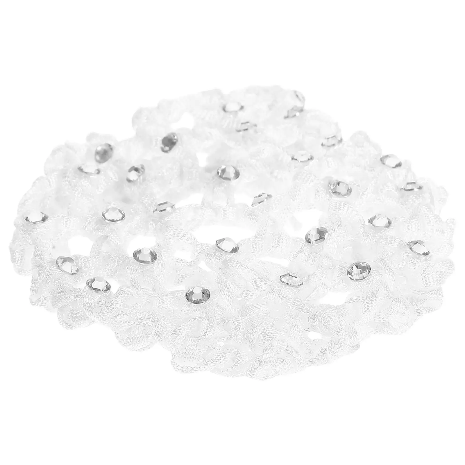 

Elastic Hairnet Women Hairnets for Buns Mesh Flower Decorated Professional Comfortable Hairstyle Pearl Nurse Chef Dancer