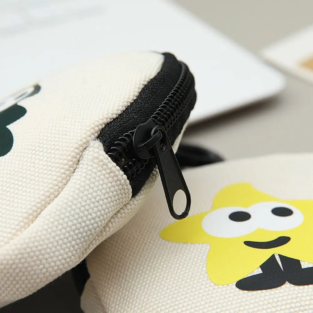 Trendy Mini Coin Purse Lightweight Waterproof Earphone Bag Cartoon Print Portable Wallet Friends Gift