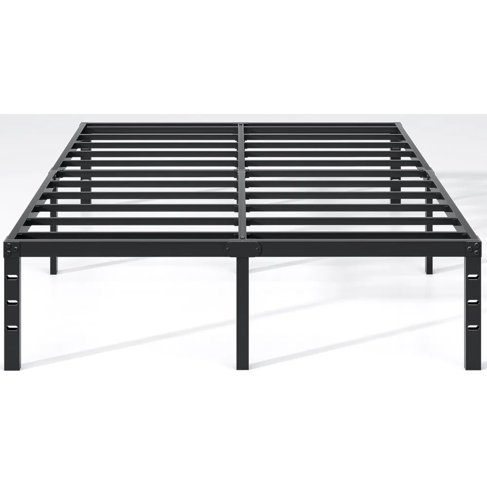 Metal Bed Frame,Queen Size Bed Frame with Storage Space,Heavy Duty Sturdy Mattress Foundation,Easy Assembly,No Box Spring Needed